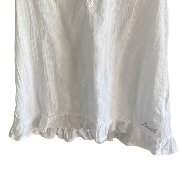 Levi's Youth Light Weight Ruffle Sleeve Blouse-White-Size XL-GUC - Picture 3 of 8